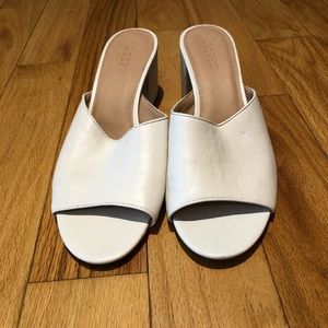 J Crew heeled slides